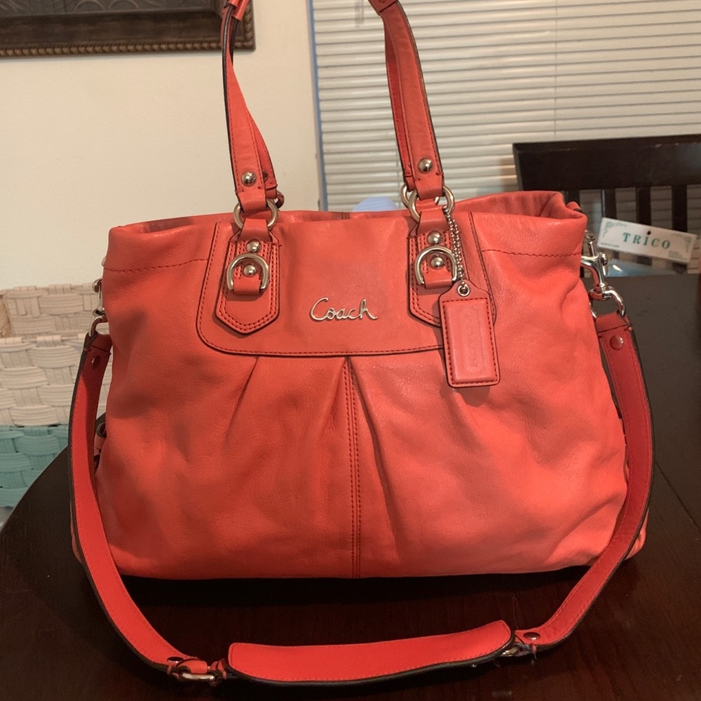 Coach Coral Leather Satchel/Shoulder Bag